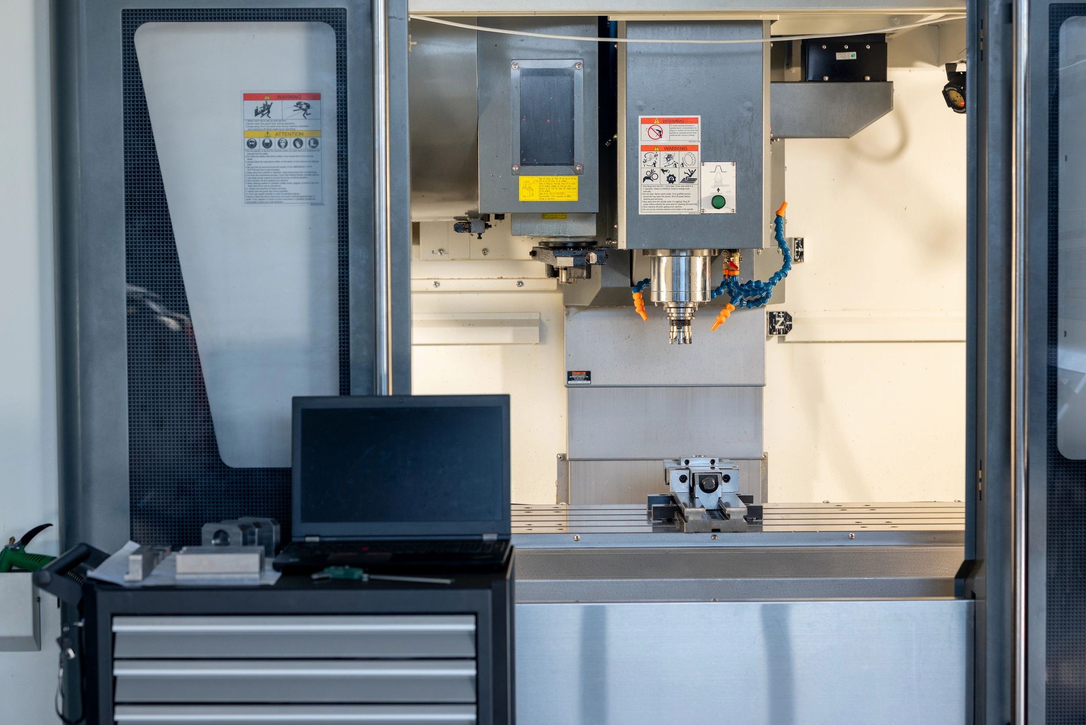 CNC milling machine interior